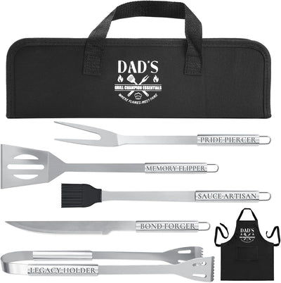 Juego utensilios parrilla acero inox para hombres