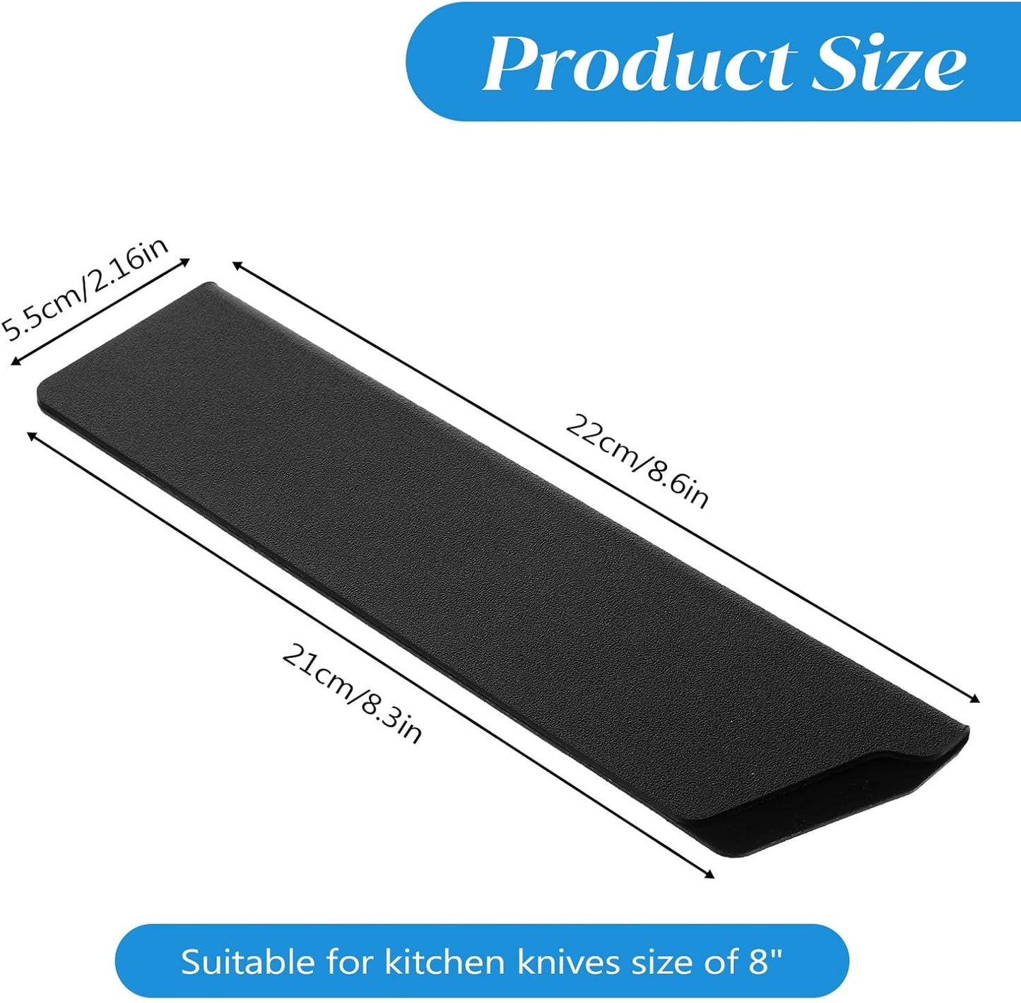 Funda para cuchillo de chef 8 pulgadas ABS negro con forro de fieltro