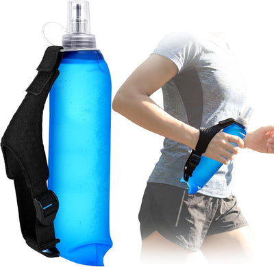 Botella de agua de mano plegable LemonRoad sin BPA con correa ajustable
