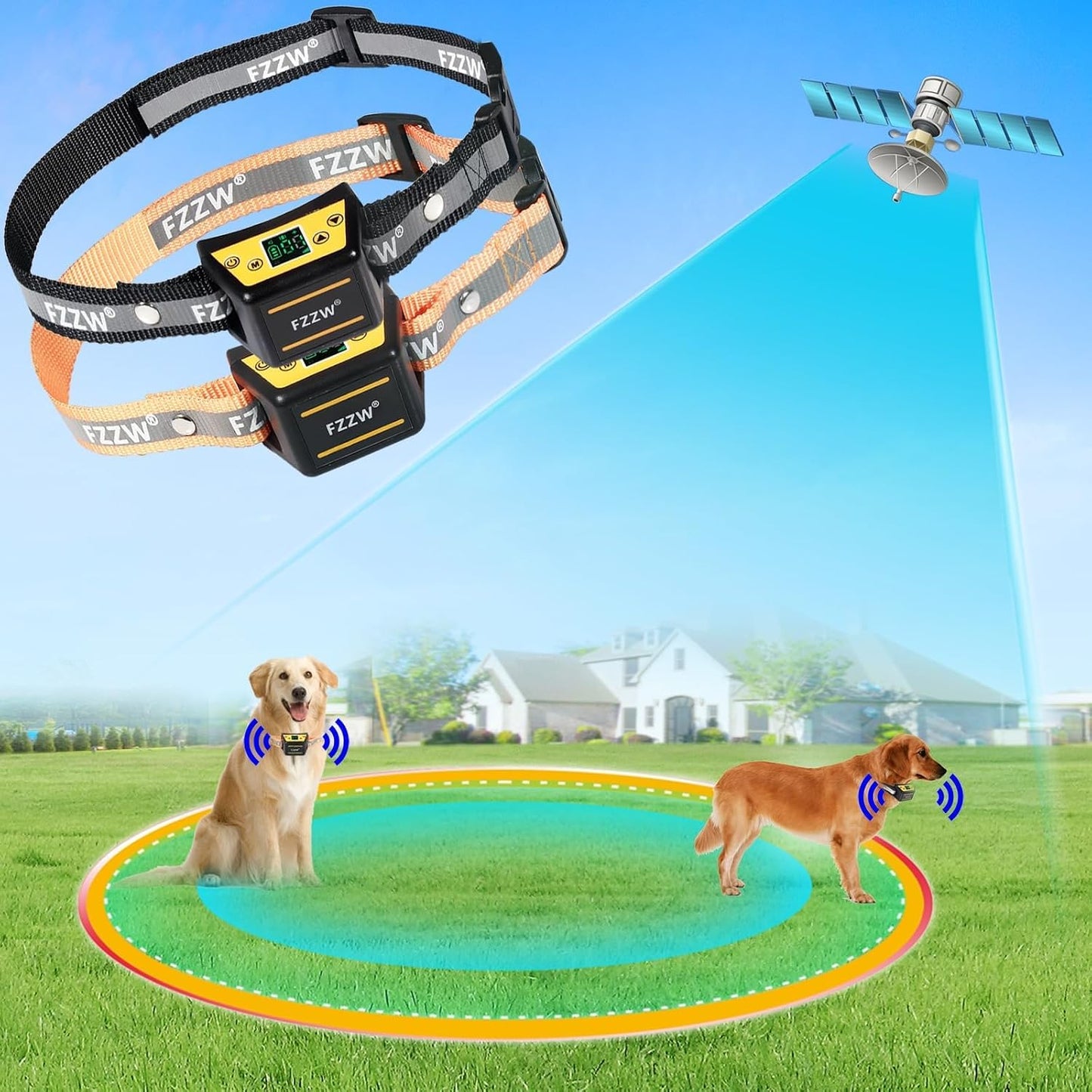 Sistema valla eléctrica para perros con GPS carga inalámbrica