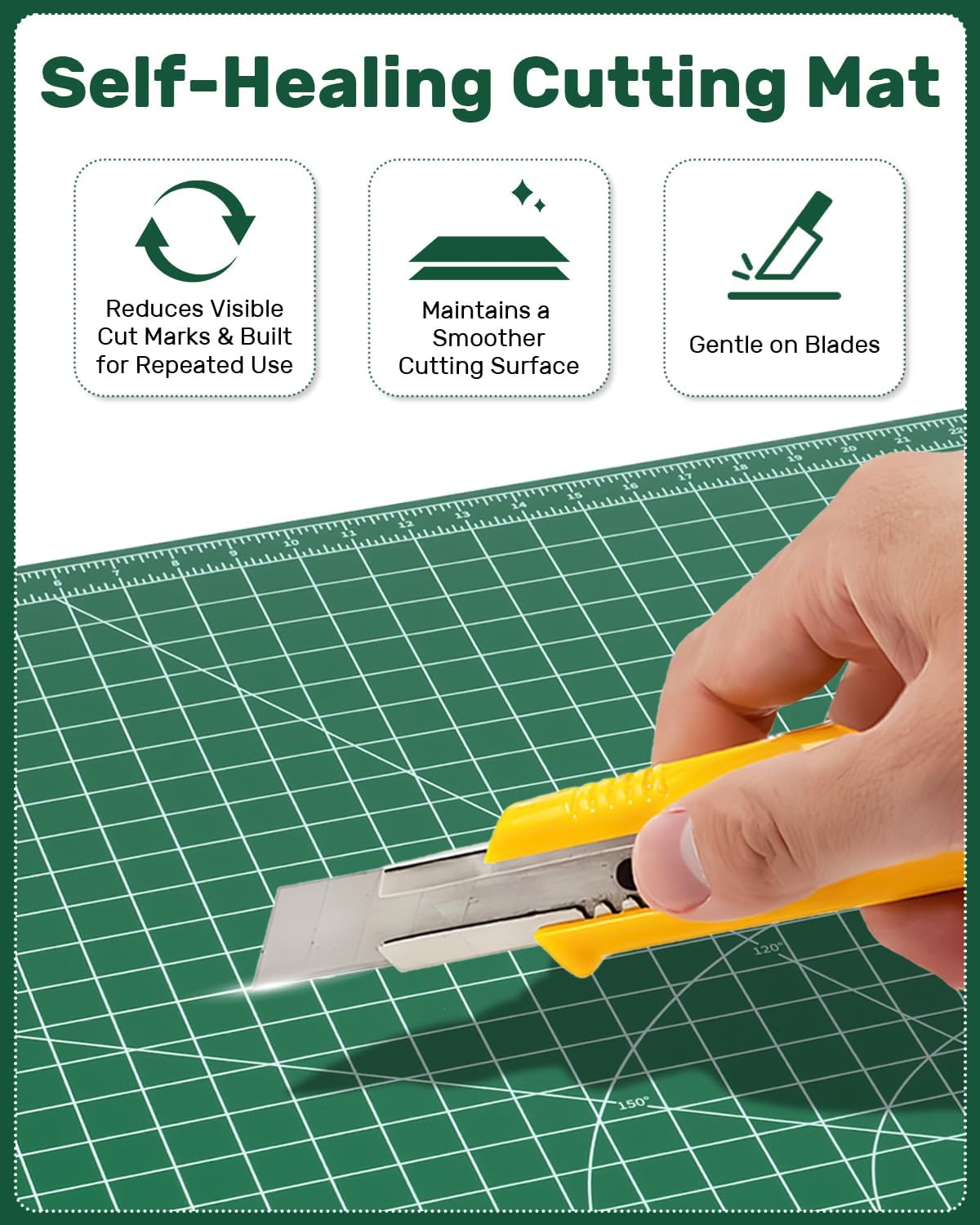 Alfombrilla de corte autorreparable 17 x 11 pulgadas doble cara para costura acolchado álbumes y manualidades