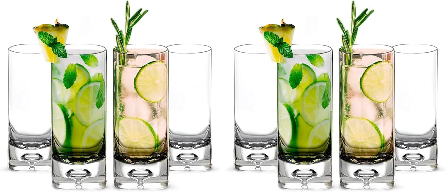 Vaso Collins Cristal Base Burbujas Diseño Único Set 2