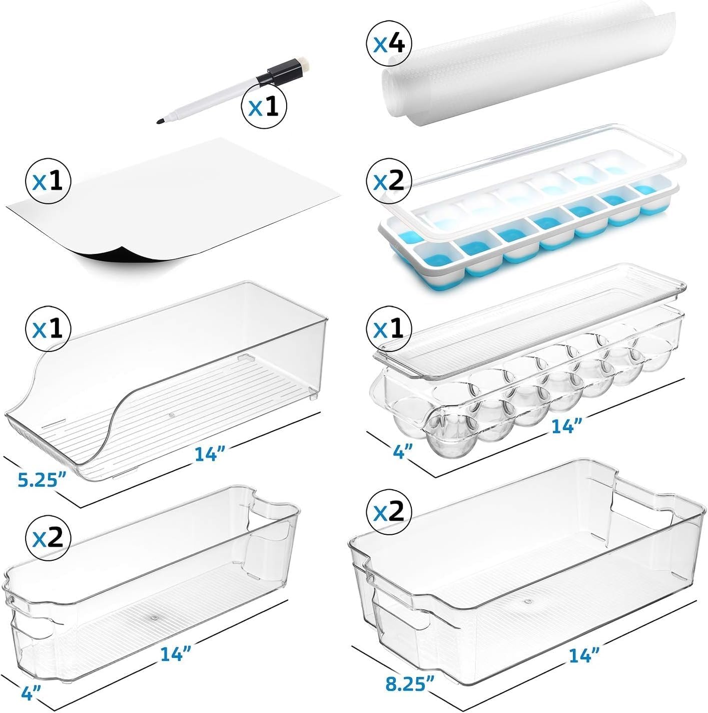 Set 24 Contenedores Nevera Transparentes Apilables