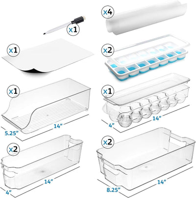 Set 24 Contenedores Nevera Transparentes Apilables