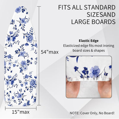 Funda plancha floral 15x54pulg resistente manchas acolchado grueso