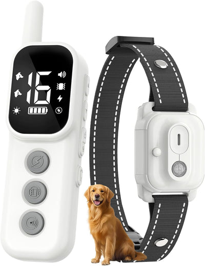 Collar choque perro impermeable 4 modos vibración LED recargable