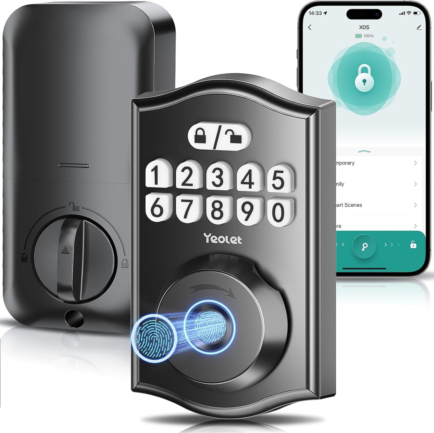 Cerradura puerta huella digital WiFi sin llave para casa