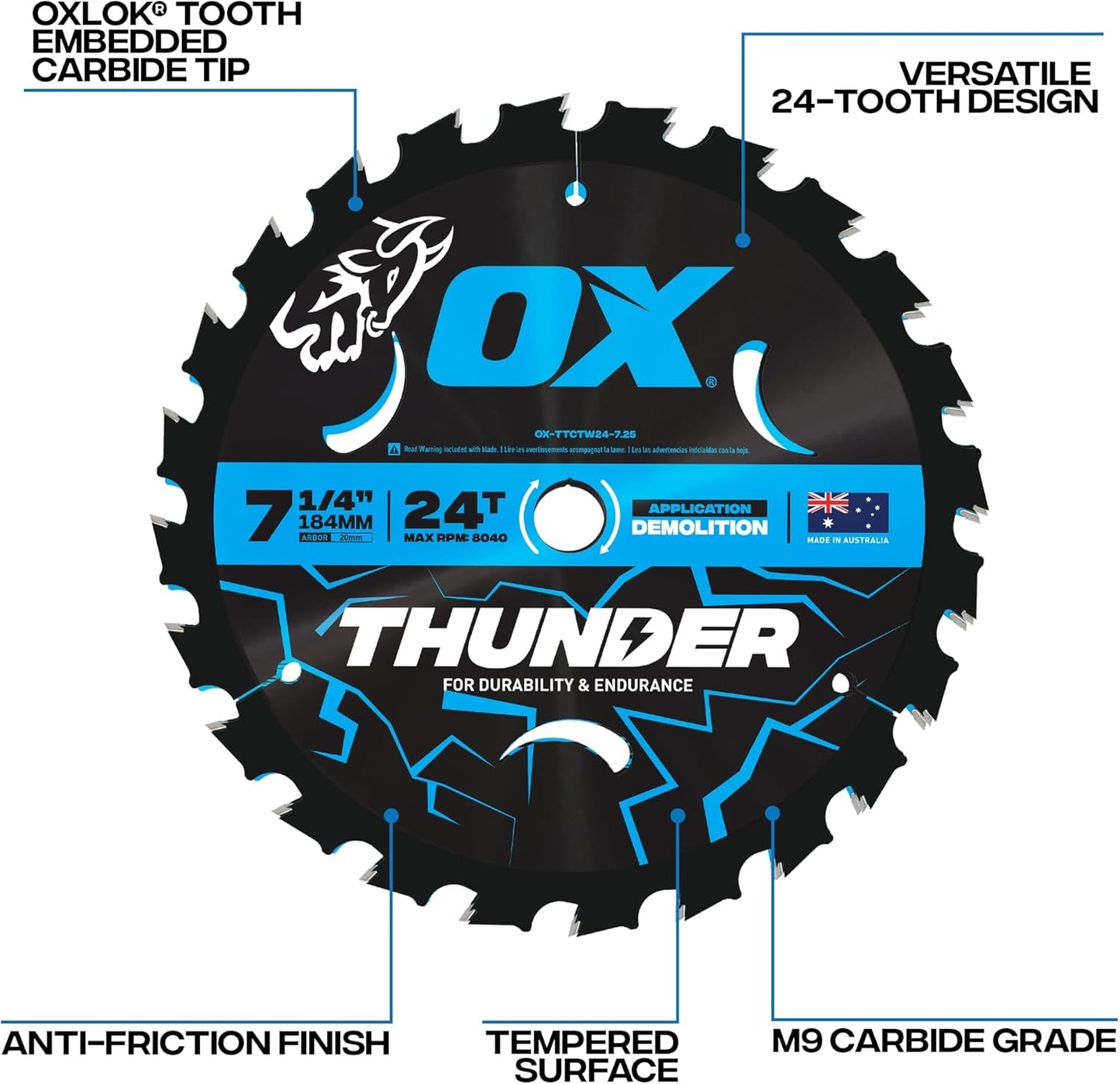 Hoja sierra circular 7-1/4 pulg 24 dientes carburo