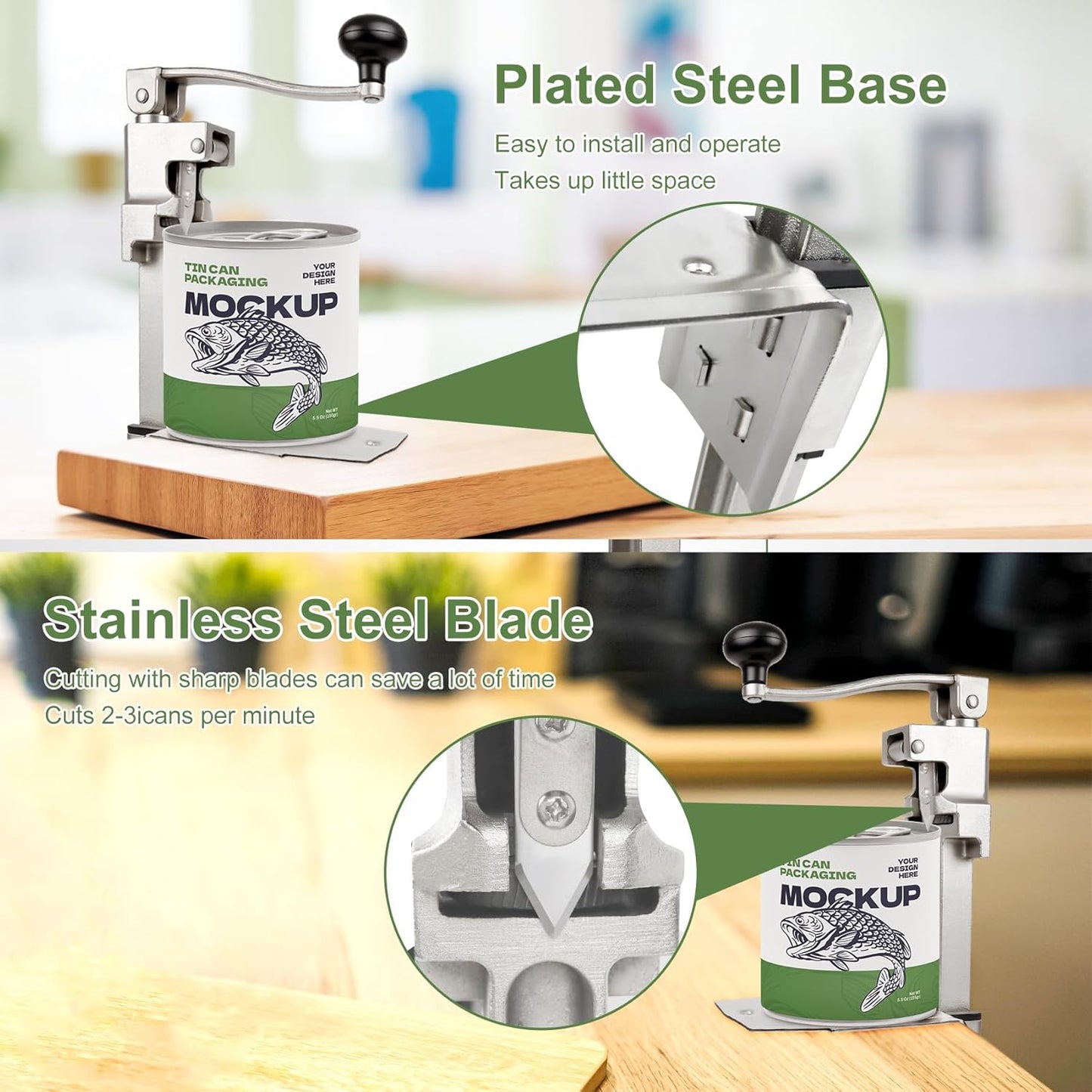 Abrelatas acero inox para latas #10 hasta 11pulg