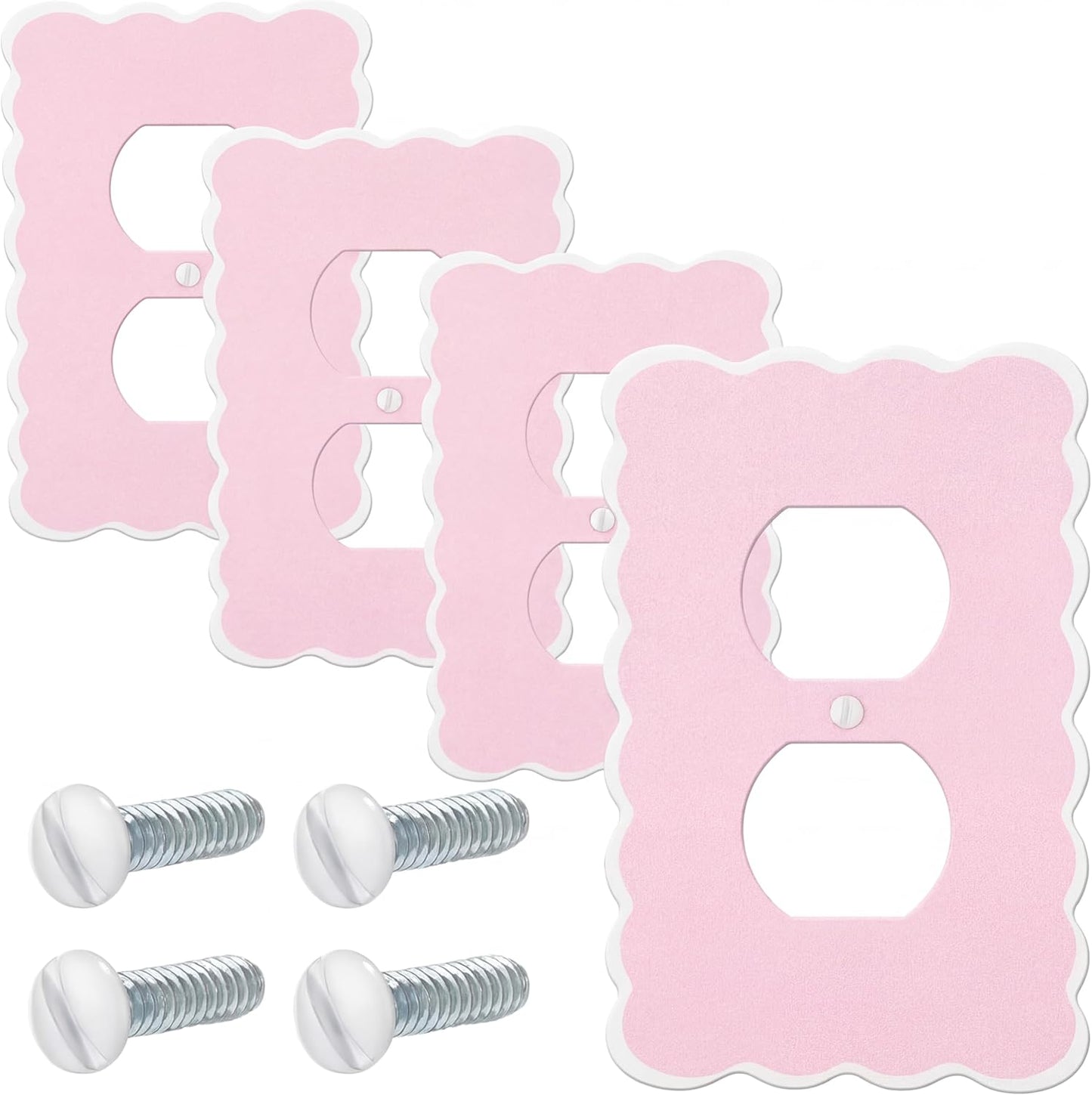 Cubiertas enchufe dúplex metal decorativas rosa y blanco