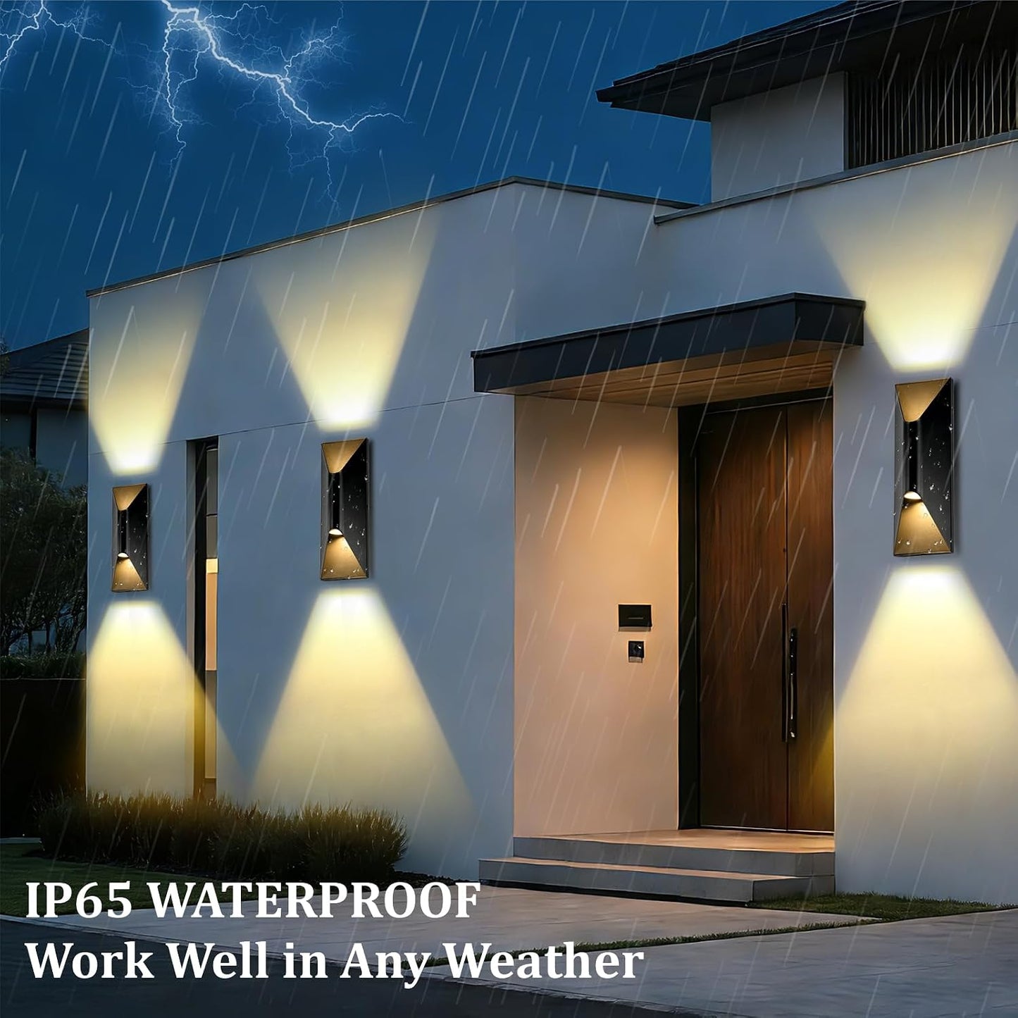 2 Lámparas pared exterior 15pulg LED 3000K impermeable