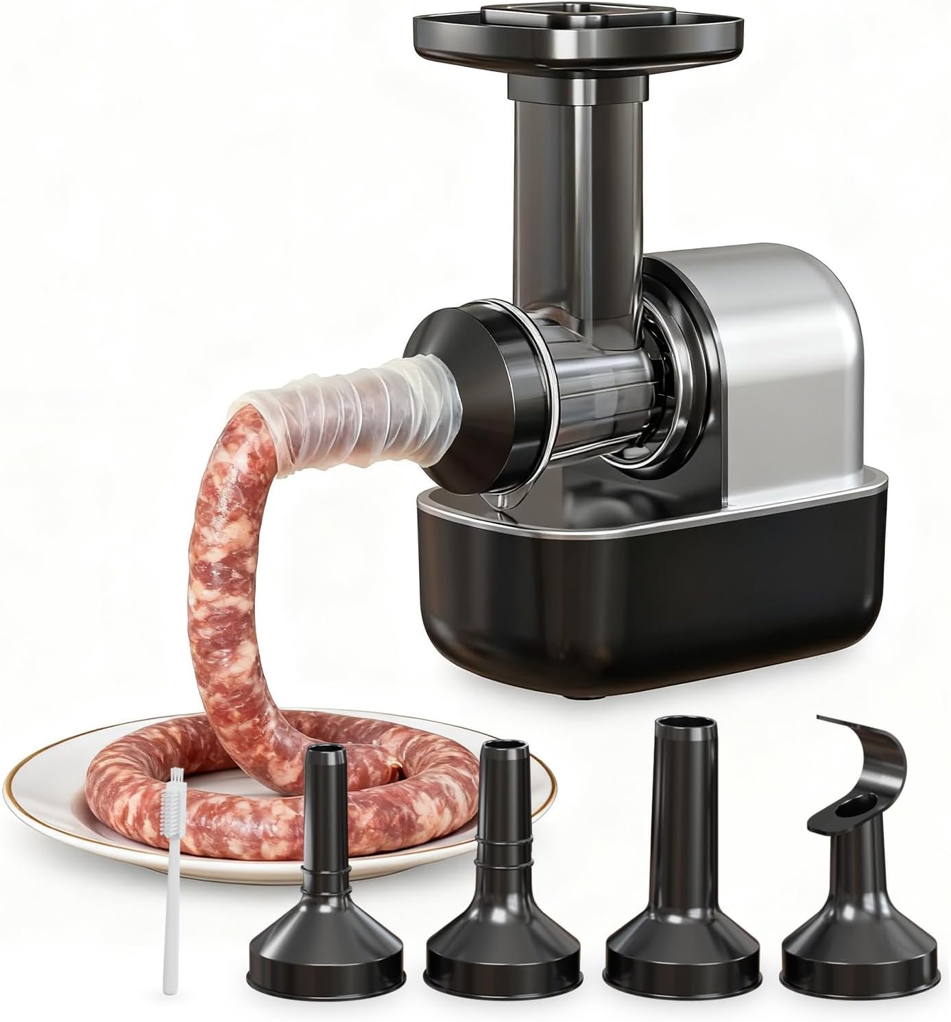 Máquina eléctrica de embutición de salchichas con 3 tubos de acero inoxidable