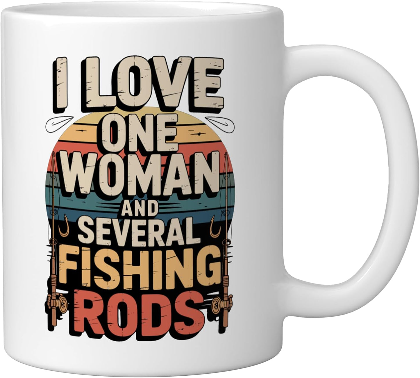 Taza Cerámica I Love One Woman Y Peces Blanco