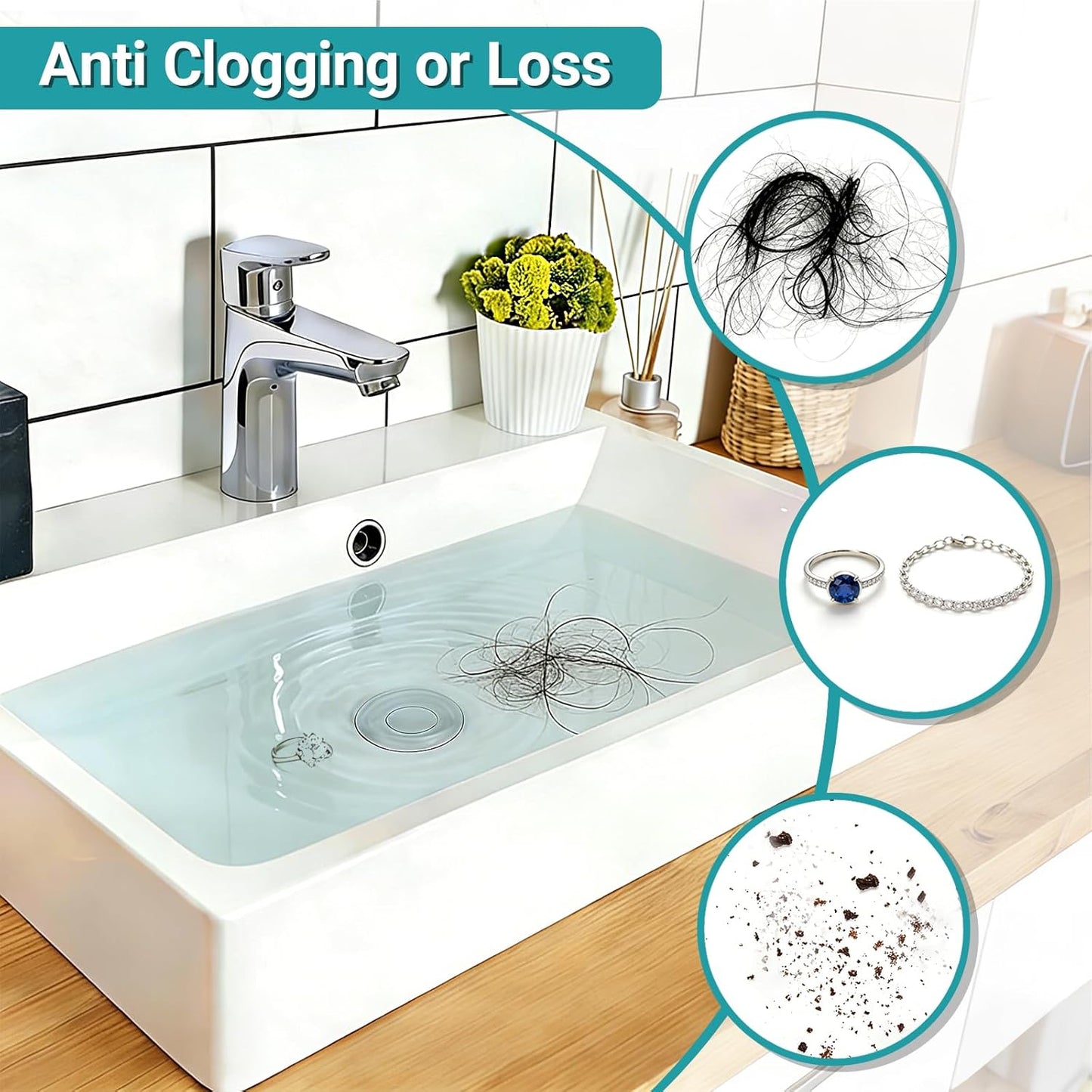Cesto filtro acero inox para ducha universal 2 pzas