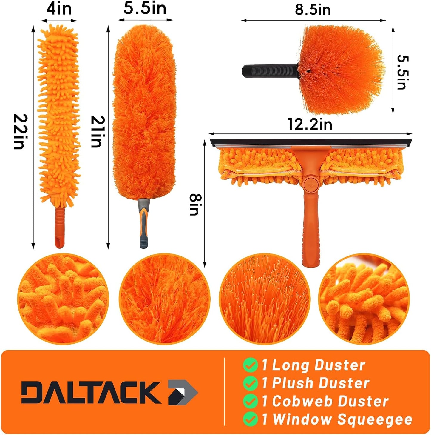 Kit plumeros 28ft poste extensión 5-20ft telaraña reutilizable