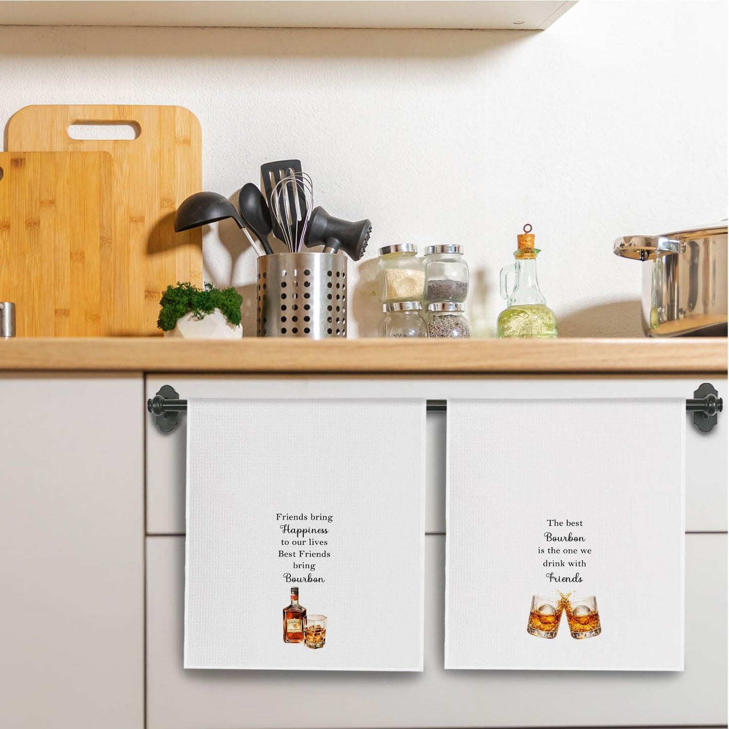 Set 2 Toallas cocina decorativas Friends and Bourbon