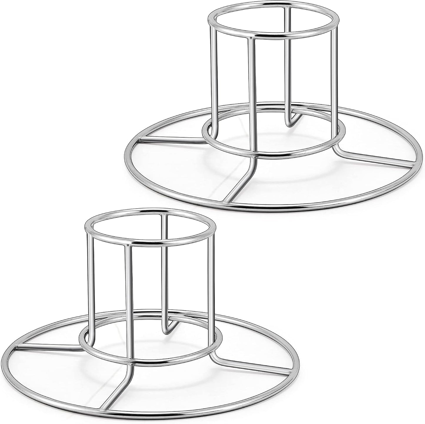 Soporte para pollo acero inox set 2 asar parrilla ahumar