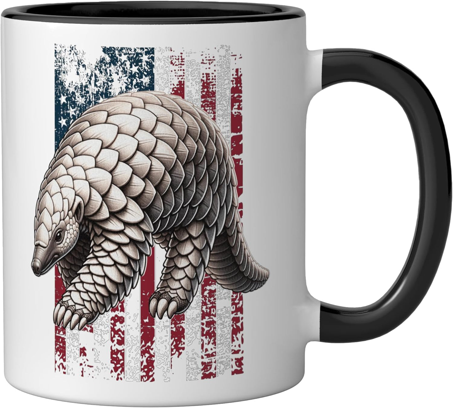 Taza cerámica americano pangolino negro/blanco