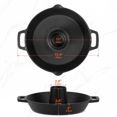 Asador hierro fundido para pollo pavo bandeja parrilla horno
