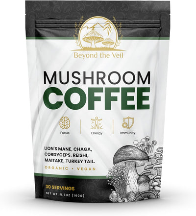Café instantáneo vegano orgánico con hongos 30 porciones 5.7 oz