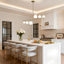 Candelabro Sputnik 6 luces latón dorado para isla cocina