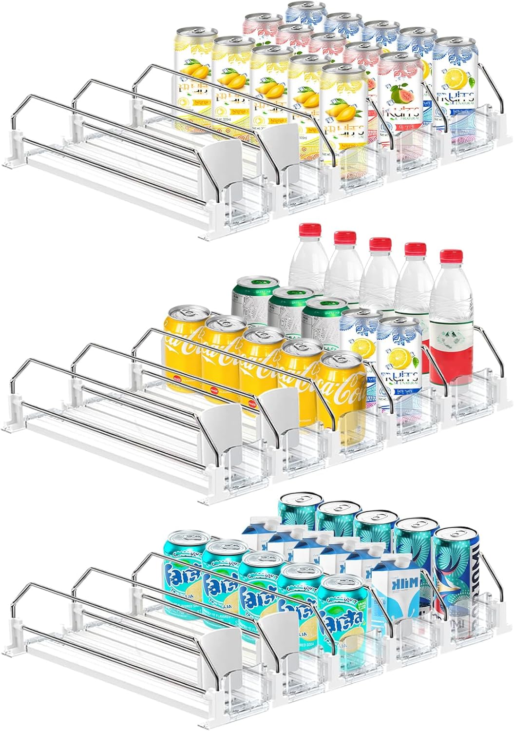 Pack 3 Organiz. Bebidas Nevera Dispensador Automático