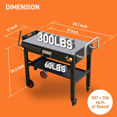 Soporte parrilla Blackstone 17/22pulg carrito 31x17pulg