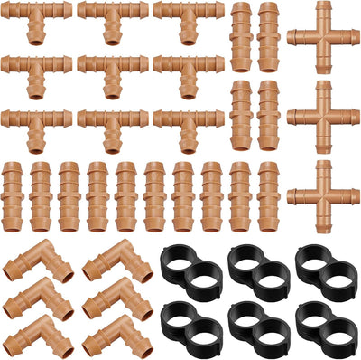 Kit accesorios riego goteo 1/2pulg 38pzas conectores