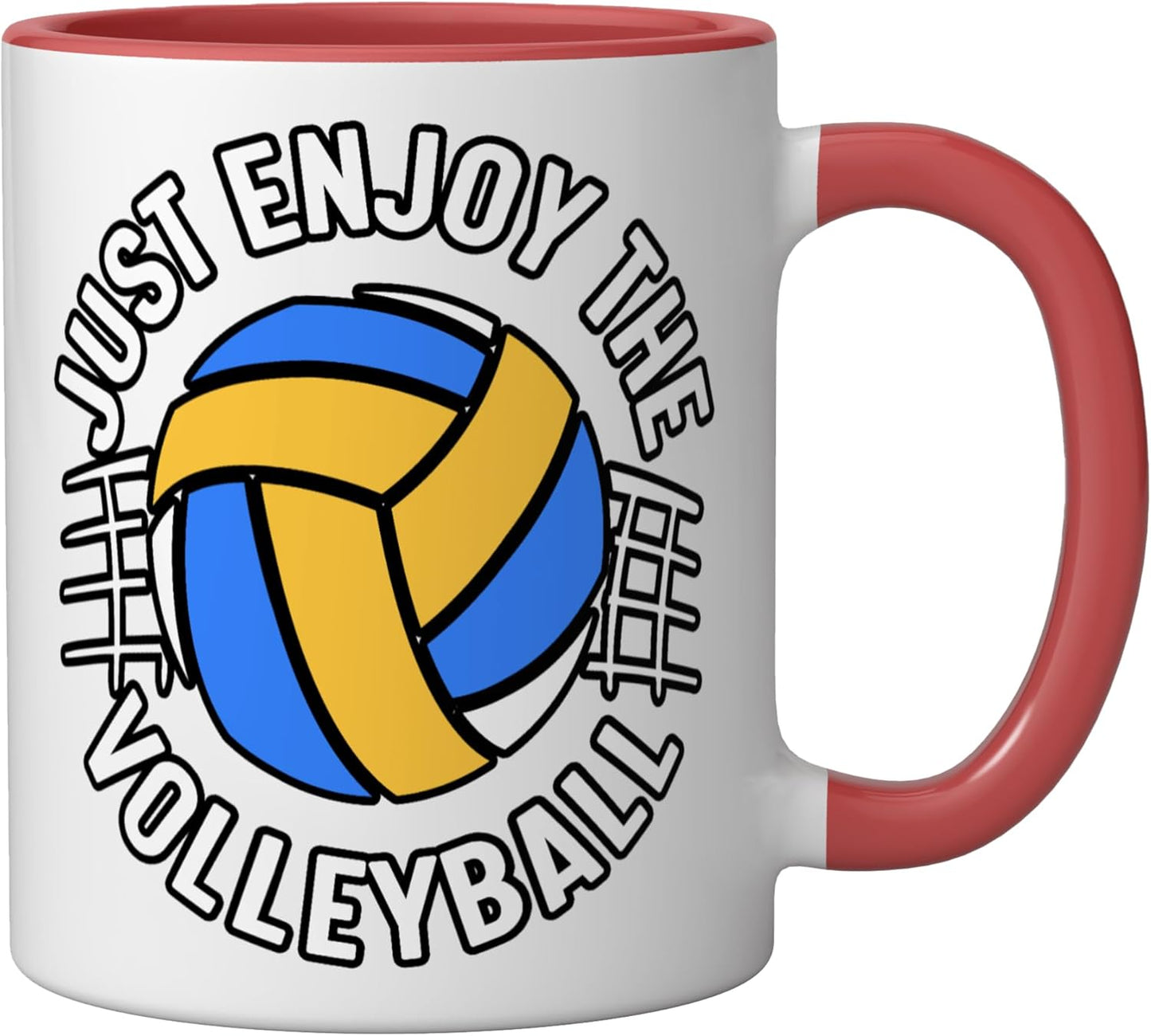Taza Cerámica Voleibol Rojo/Blanco