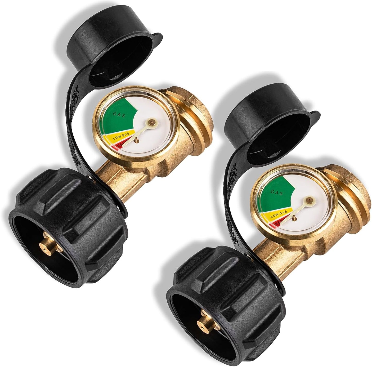 2 Medidores Propano con Detector Fugas 5-40lb Universal QCC1