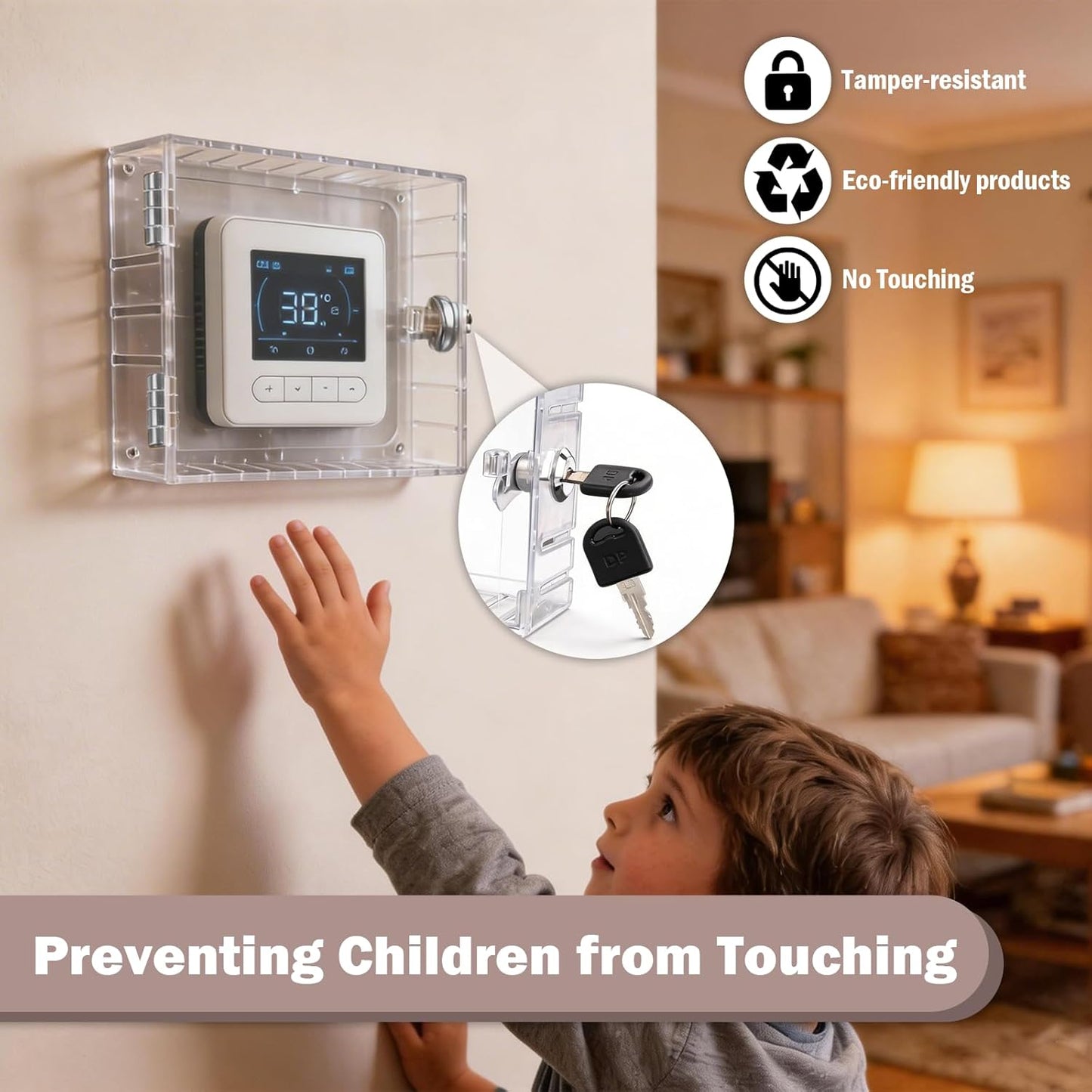 Caja bloqueo termostato con llave para Honeywell Home On Wall