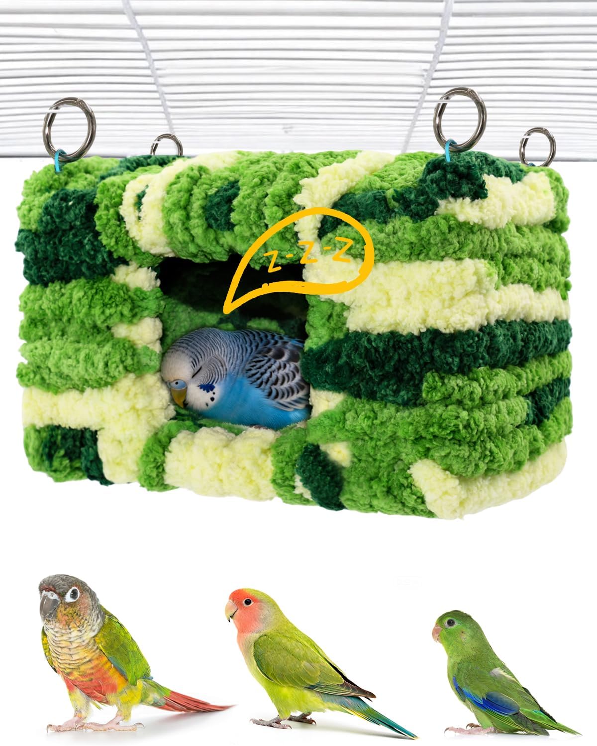 Cama para pájaros suave cabaña privada con marco resistente