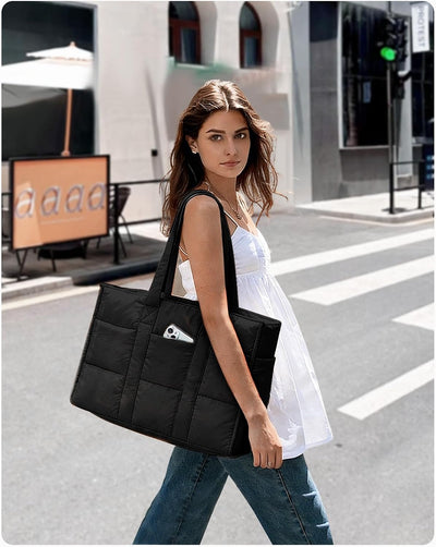 Bolsa de hombro acolchada para laptop con 16 bolsillos