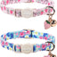 2 Collares Algodón Gato Hebilla Lazo Flor Colgante Ajustable
