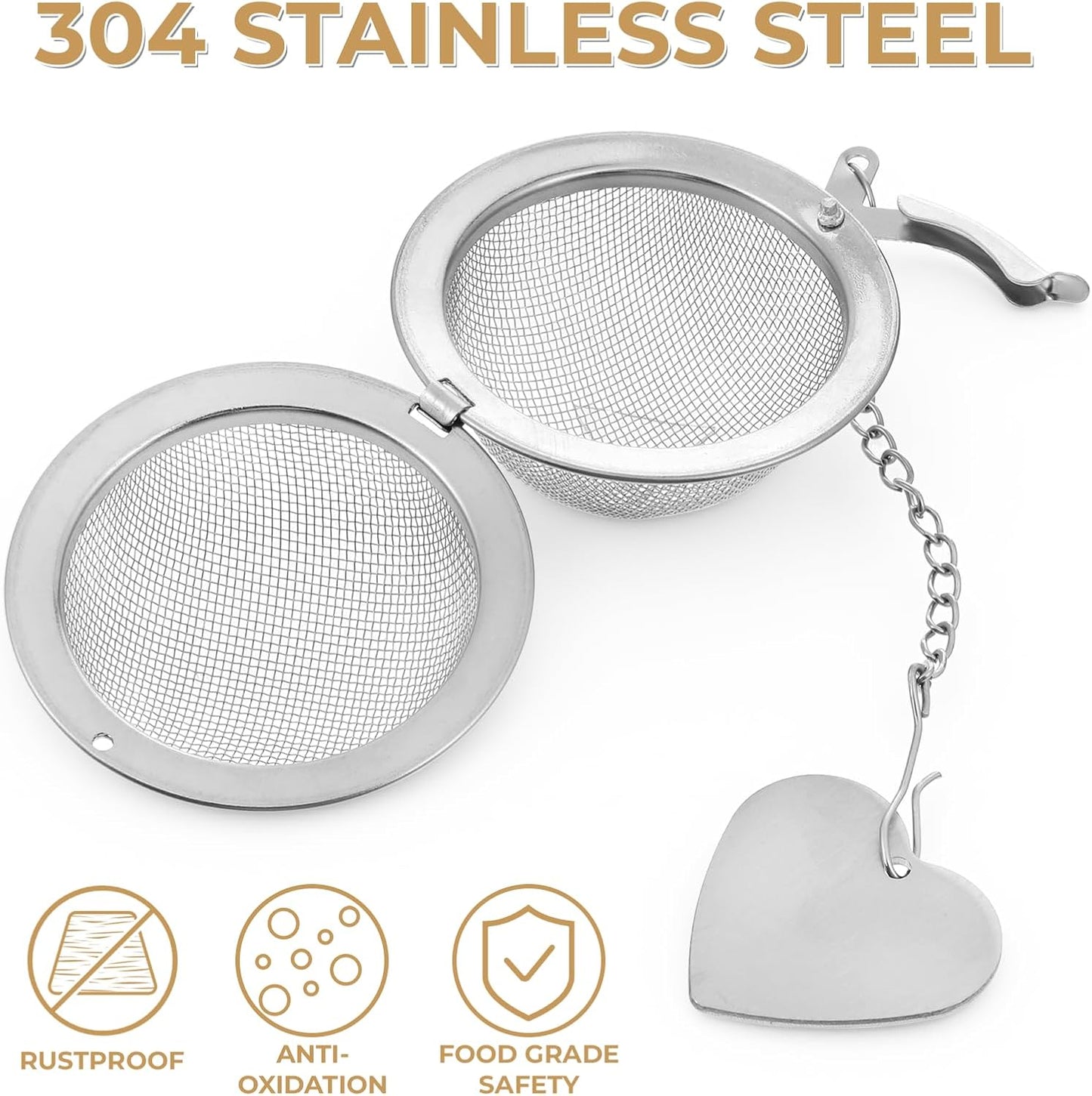 2 Bolas Infusoras Té Acero Inox 304 con Clip 2pulg