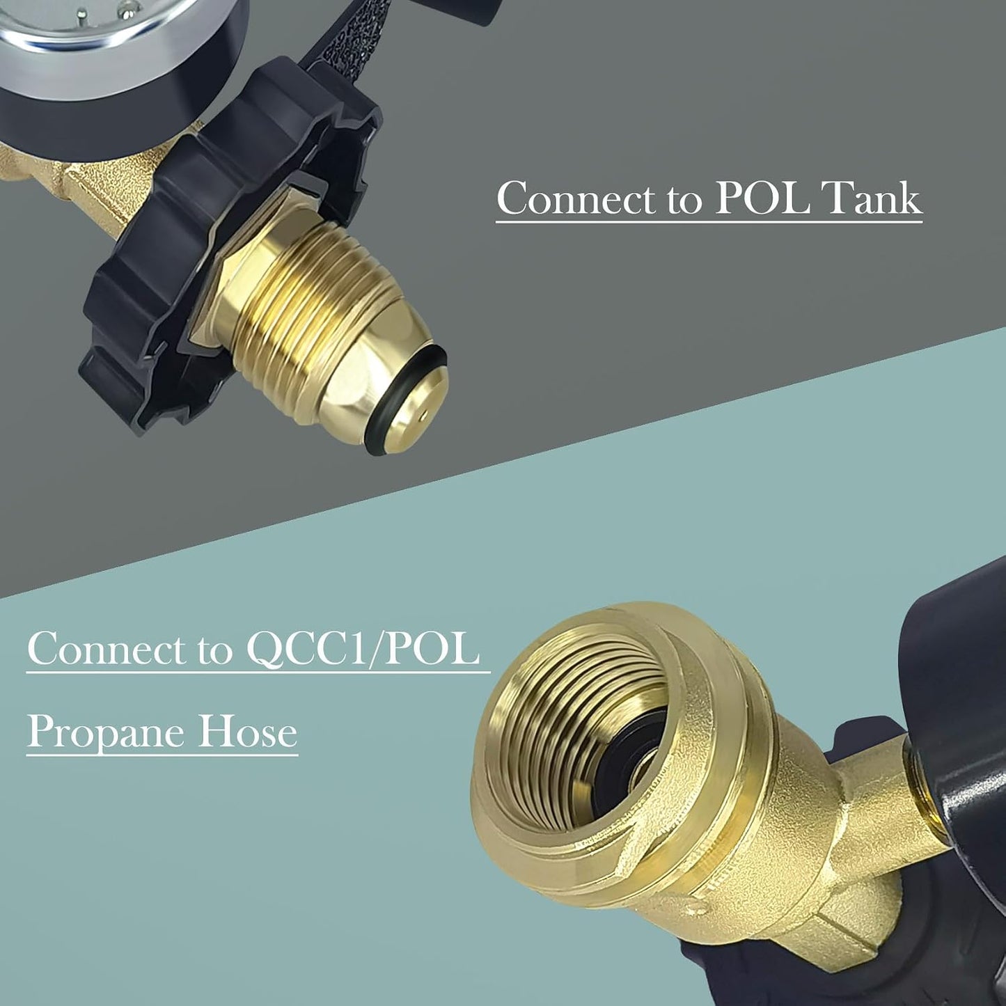 Adaptador tanque propano 100lb Pol a Qcc1 universal