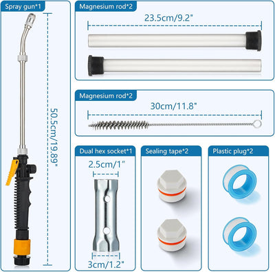 Pack 9 Anodos Calentador Agua Autocaravana Accesorios Completos