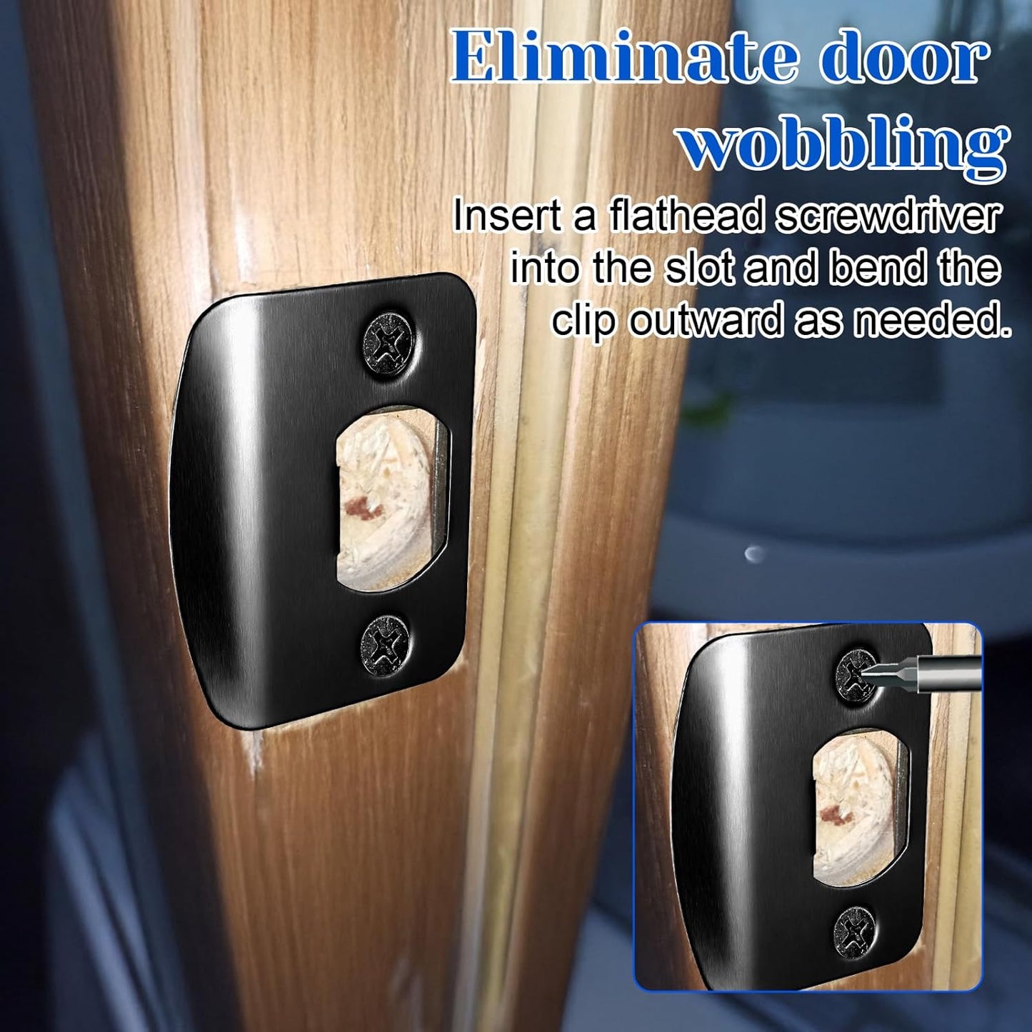 2 Pzas Placas Bloqueo Puerta Redondas Interior Negro