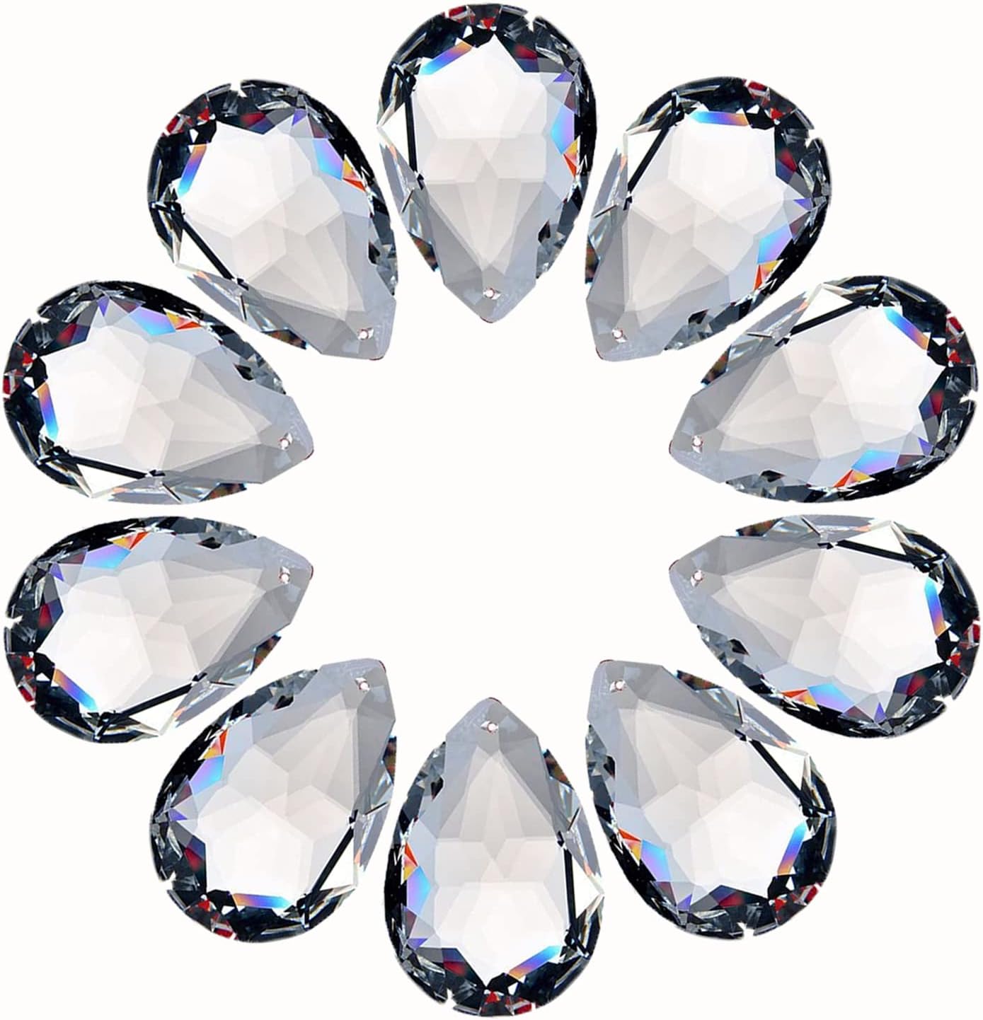 10 Colgantes Cristal 1.5pulg Prismas Ventanas FengShui