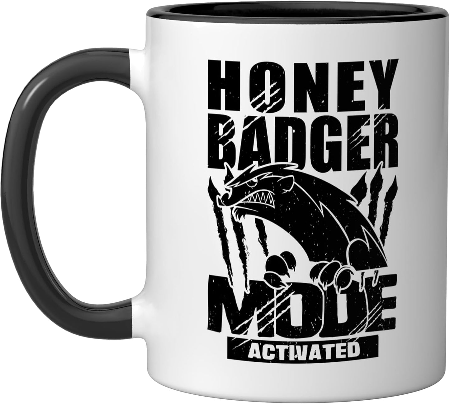 Taza cerámica Honey Badger negra/blanca