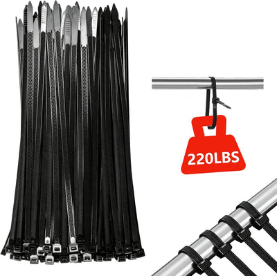 Paquete 200 bridas nailon extragrueso 7.6x12pulg