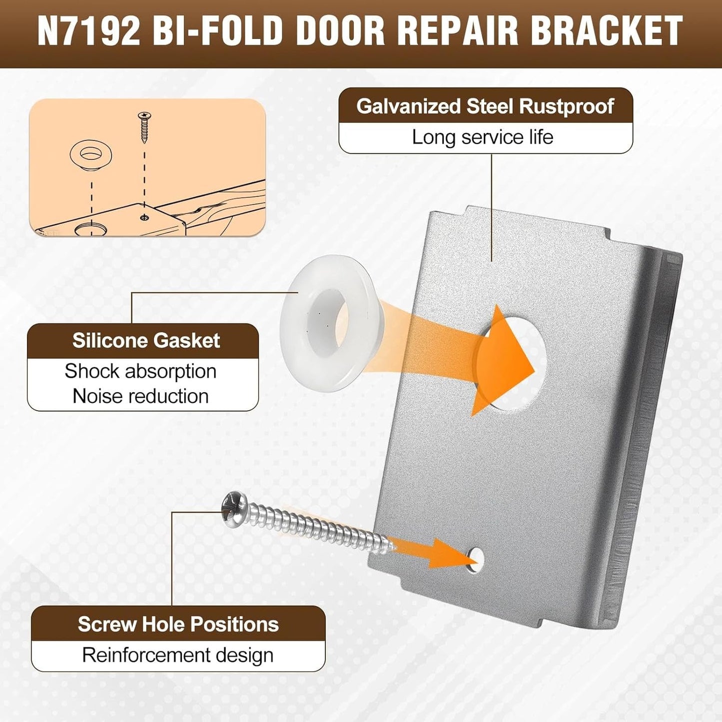 Kit reparación puerta N7192 acero galvanizado con juntas silicón