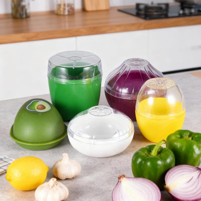 Contenedor reutilizable para cebolla, tomate y limón juego de 5