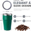 Vaso acero inox doble pared 16oz con tapa café