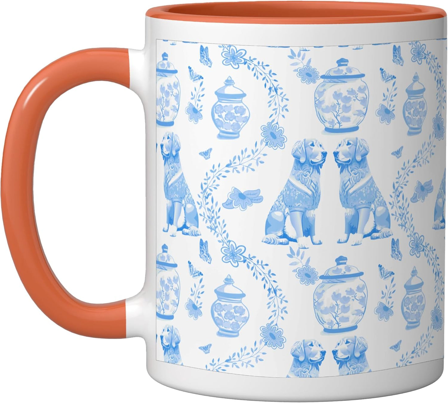 Taza Cerámica Golden Retriever Azul Claro