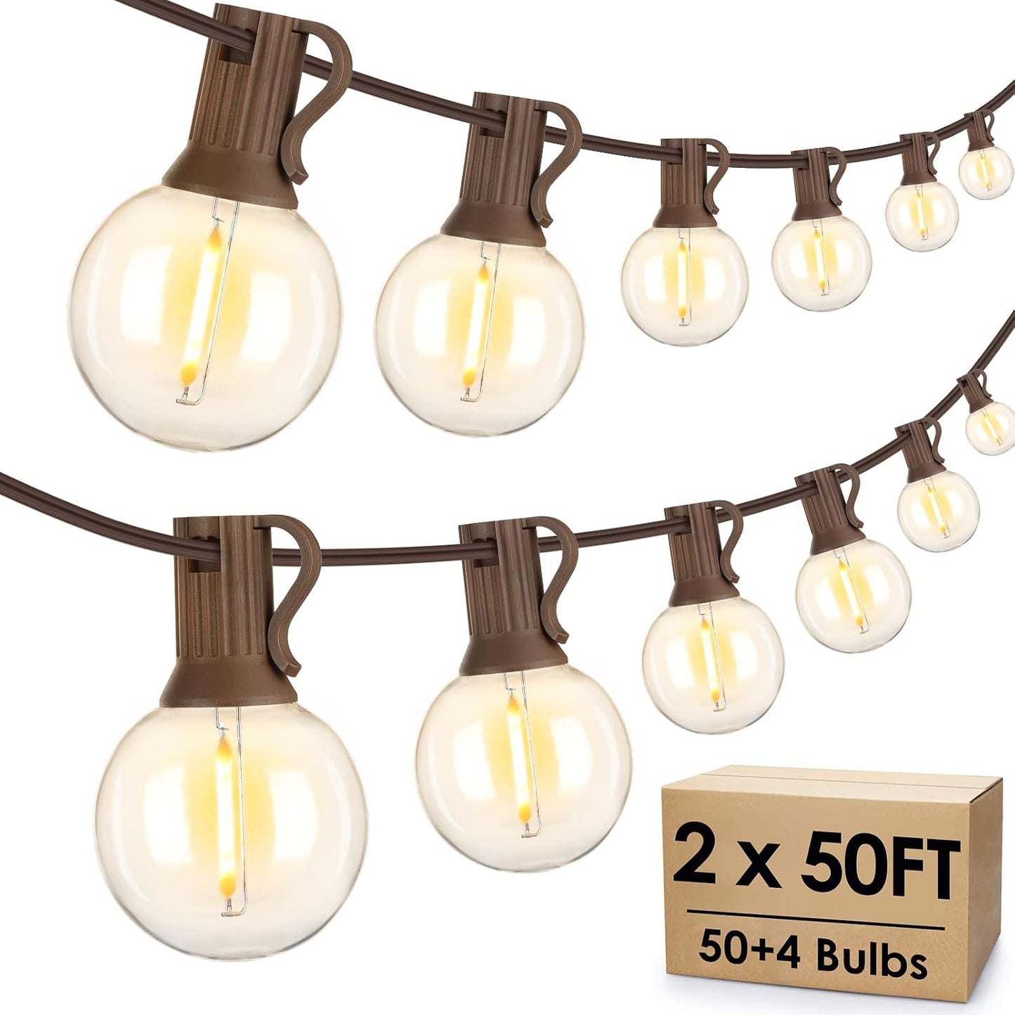 Guirnalda luces exteriores 100pies 504 LED impermeables