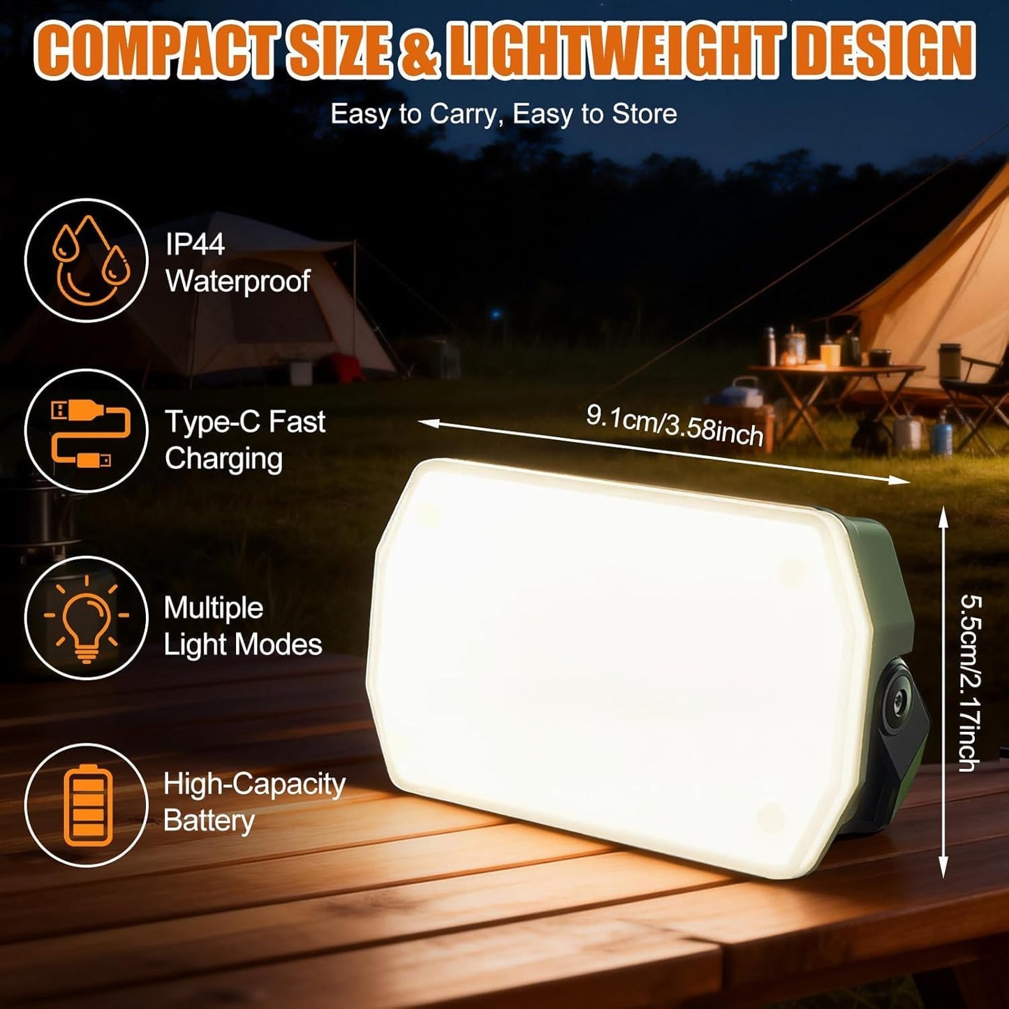 Linterna LED recargable magnética impermeable 3 temperaturas