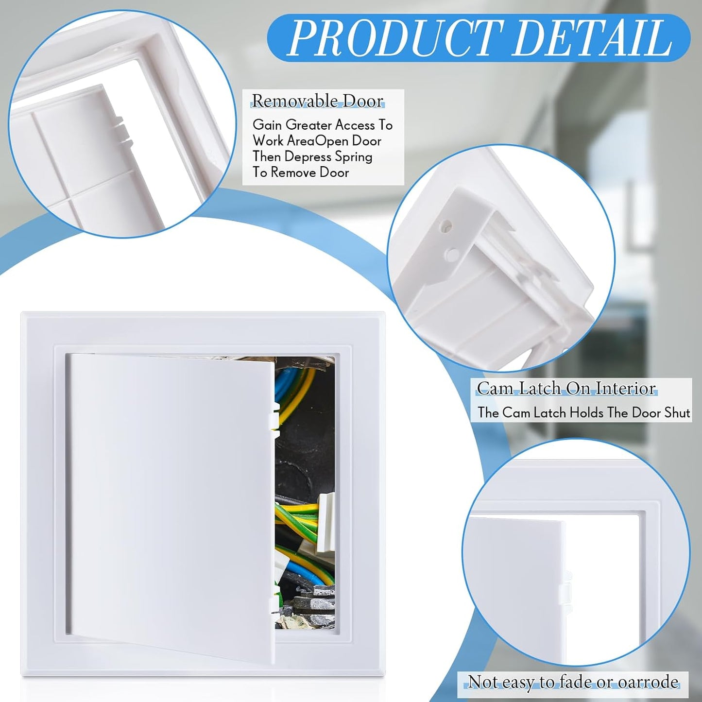 2 Paneles Acceso Fontanería Plástico 8x8pulg Cubierta PVC Blanco