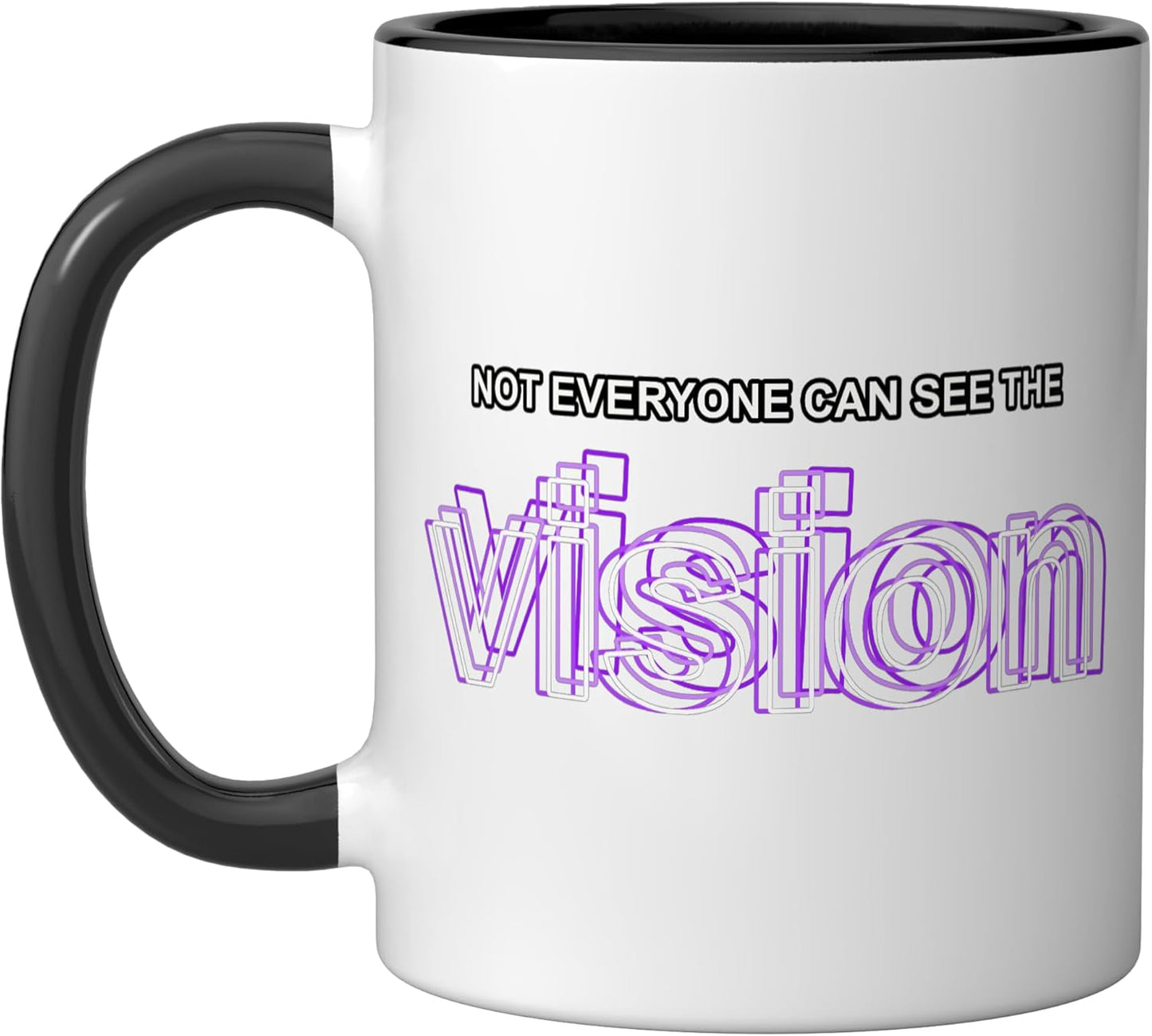 Taza de cerámica con diseño Purple Graphic, negro/blanco