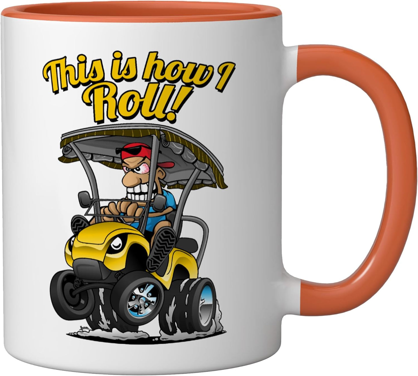 Taza cerámica con diseño humorístico de carrito de golf This Is How I Roll